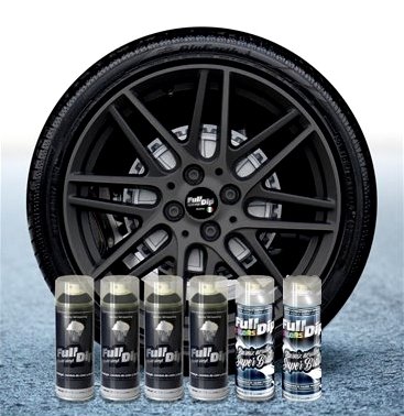 Felgenfolie Set mit 6x Full Dip 400ml Grau (Gun Metal) glänzend