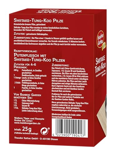 Bamboo Garden Shiitake Tung-Koo, 25 g (Verpackungsdesign kann abweichen)