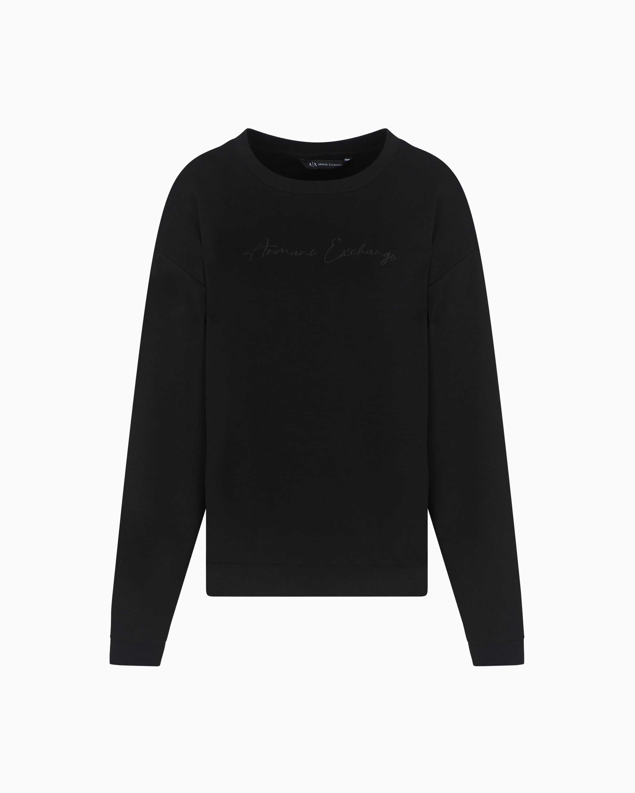 Armani Exchange Essential, Embroidered Logo Signature, Crewneck Sudadera Mujer