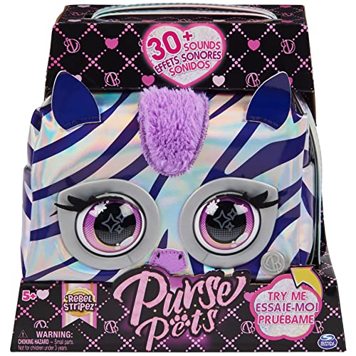 Purse Pets Metallic Magic Rebel Stripez Zebra - interaktive Tasche mit mehr als 30 Geräuschen, Reaktionen und Musik, ab 5 Jahren Cover