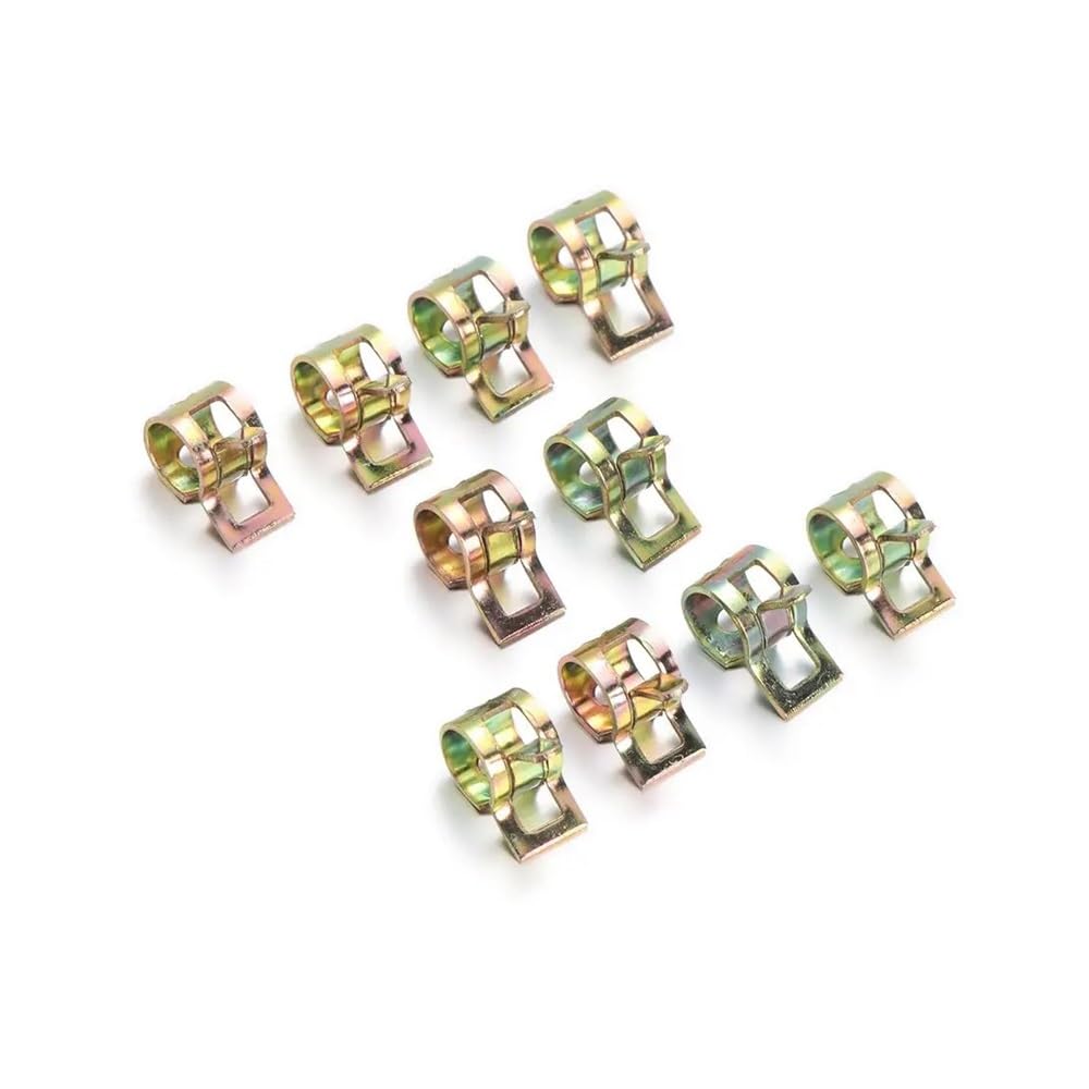 Ruxyoie 7Mm 10Pcs 5-16Mm Stainless Steel Spring Hose Clips Fuel Water Pipe Tube Fastener Galvanized Auto Accessories(7Mm)