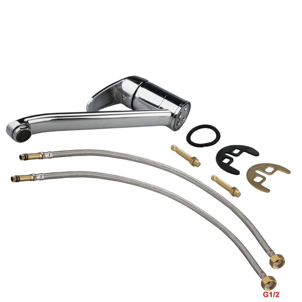 Mitigeur Cuisine Monocommande Orientable 360° Cartouche Céramique Laiton Chromé 60 cm