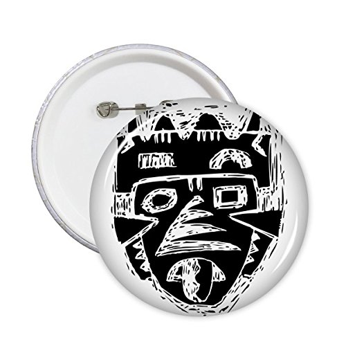 Badge bouton squelette indien flamen prêtre motif horreur M