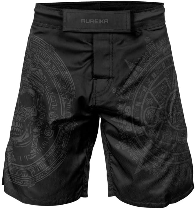 Men’s Aztec Fight Shorts – Stretchable MMA Shorts for BJJ, Jiu Jitsu, Wrestling, Boxing, and Muay Thai Training
