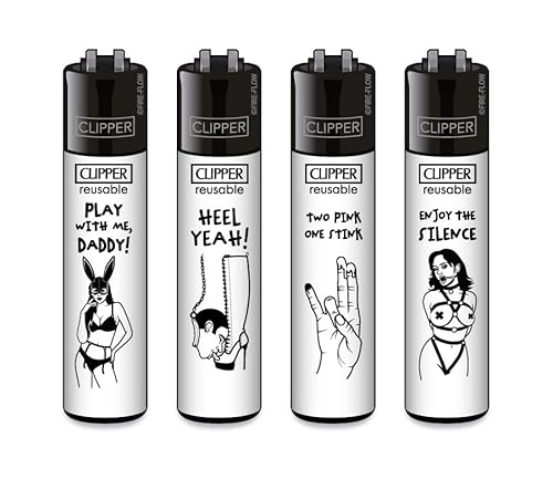Clipper Feuerzeuge, Set mit 4 Stück, außergewöhnliche Motive (FFX Adult 5) Clipper Feuerzeuge, Set mit 4 Stück, außergewöhnliche Motive (FFX Adult 5)