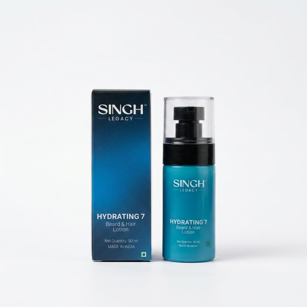 Hydrating 7 Beard & Hair Lotion 50ml | 7-in-1 Daily Moisture Formula | Glycerin, Niacinamide, Pro-Vitamin B5 & Seaweed Extract | Frizz Control + Soft Hold + Long Lasting Fragrance | Lightweight Non-Greasy | For Sikh Men & Long Beard | Pack of 1-picture-43