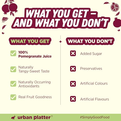 Image of Urban Platter Canadian Pomegranate Juice, 350ml (Unsweetened, Clean Label, Contains Natural Antioxidants, Not From Concentrate)