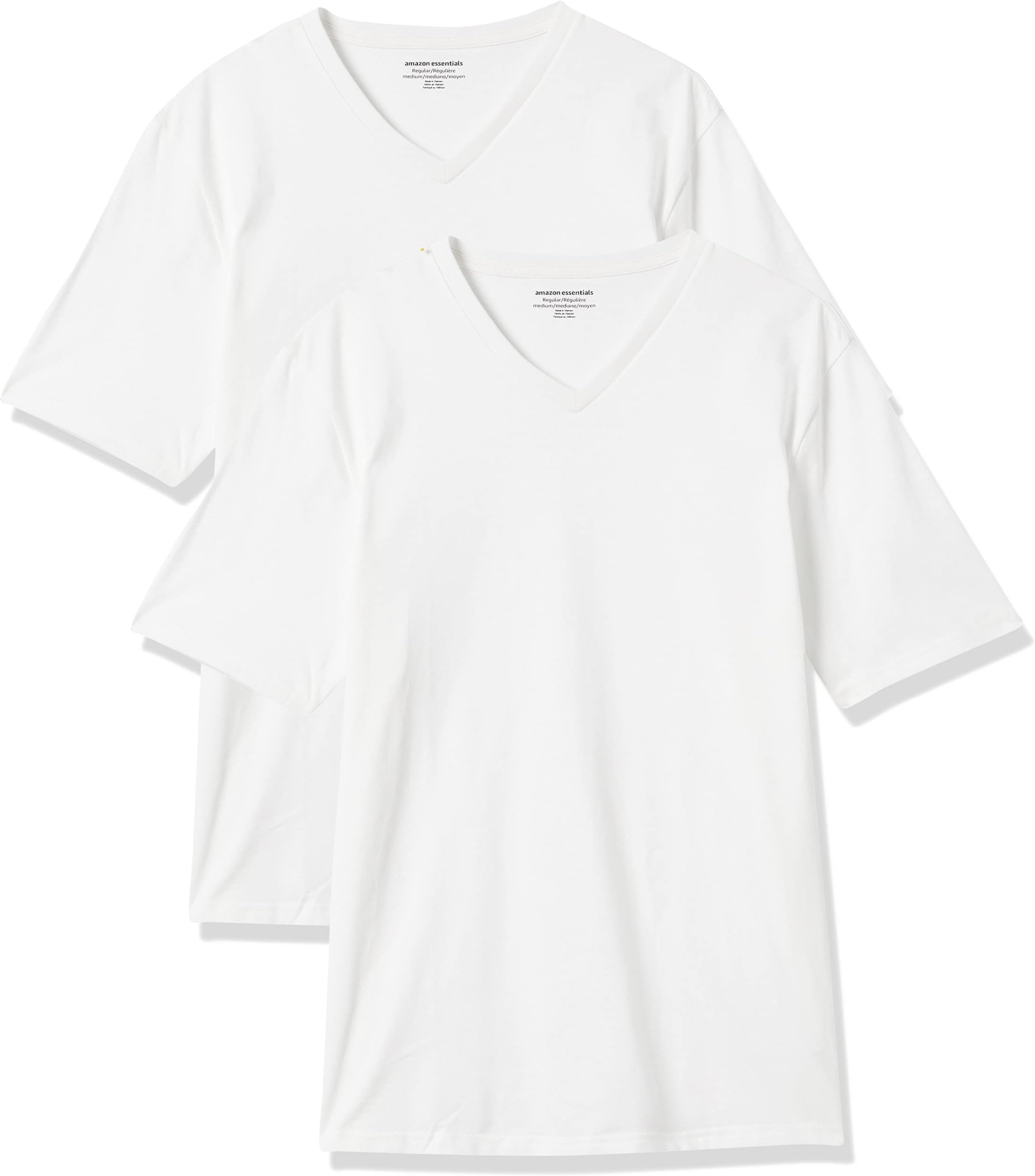 Amazon Essentials Men's V-Neck Short-Sleeve T-Shirts, Pack of 2