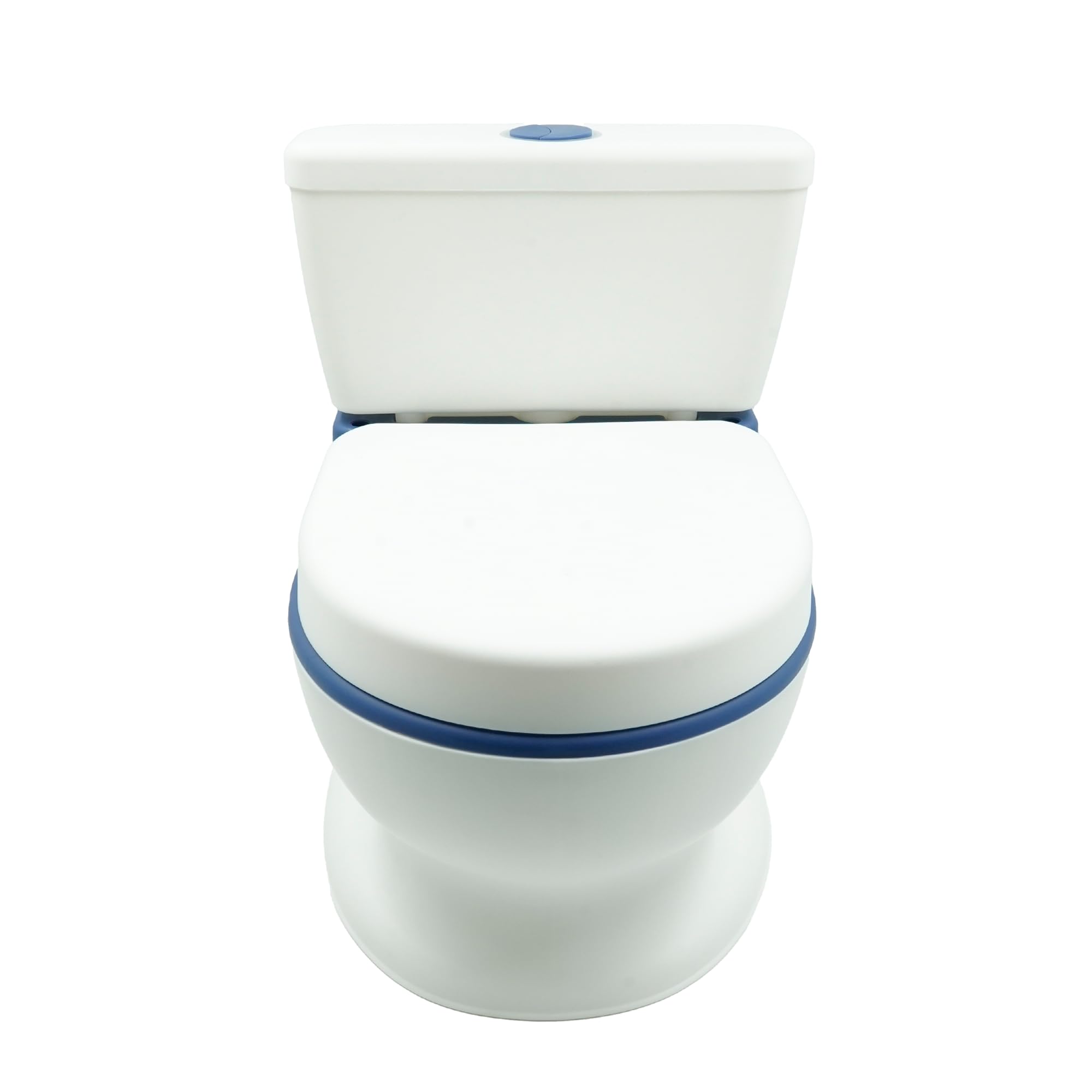 Girox Interaktives Kinder Töpfchen WC - Lerntoilette mit Musik und Soundeffekten - 38 cm x 32 cm x 43 cm - Weiß Blau - Förderung der Selbstständigkeit und hygienisches Töpfchentraining