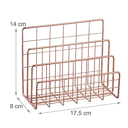 Range-revues trieur de document vertical en métal or rose gain de place - 5