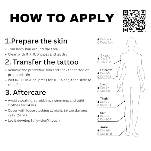 Image of Tattoos Cunning Steel Semi-Permanent Tattoo for Men & Women | Long-Lasting Temporary Design with Primer Wipe Included for Realistic Application | Waterproof Minimalist Body Art