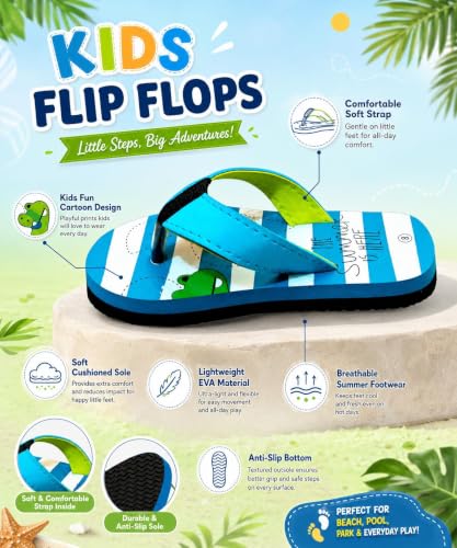Image of Flip Flop CROCO Print Slippers for Baby Boy, Indoor and Outdoor Slippers for Kids