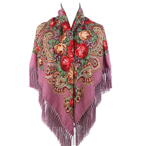 Écharpe surdimensionnée contre le froid poncho châle rétro floral enveloppant pour femme