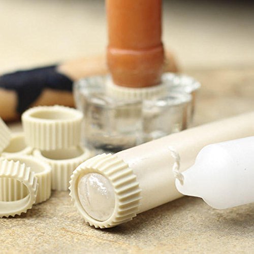 Factory Direct Craft Pack of 20 Rubber Candle Hugger Grippers - Candle Holders for Taper Candles and Candle Cups - Stay Put Candle Grips Keep The Candles Upright and in Place