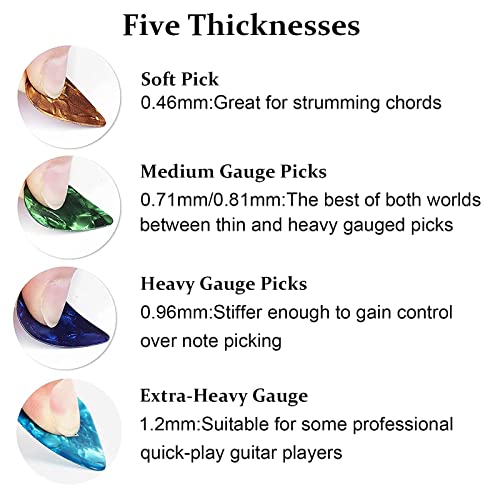 IZyufan 20 Médiators pour Guitare en Celluloïd et Boîte à Piques, 5 Épaisseurs Différentes : 0,46-0,71-0,81-0,96-1,2 mm - Les Beatles, Paul McCartney, John Lennon, RIngo Starr, George Harrison IZyufan 20 Médiators pour Guitare en Celluloïd et Boîte à Piques, 5 Épaisseurs Différentes : 0,46-0,71-0,81-0,96-1,2 mm – Image 4