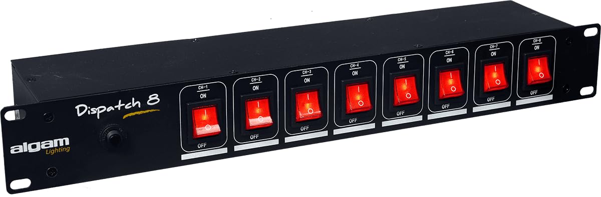 ALGAM LIGHTING Dispatch Rackable 2U 19” - 8 canaux avec prises EU et interrupteurs lumineux