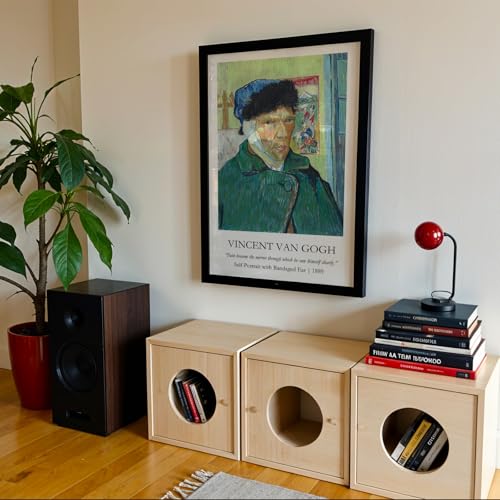 Image of Waltractive Vincent Van Gogh Paintings Framed Poster with Beautiful Quotes - Available in 33x22 and 48x33 CM - Classic Art Poster with sleek Black Frame - Elegant Home and Office Decor (Self-Portrait with Bandaged Ear, 13x19 Inch, Framed)