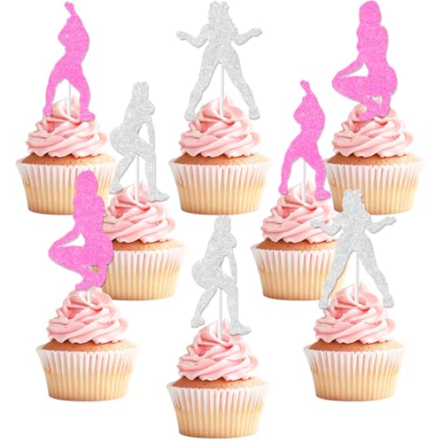 Décoration cupcake Twerk à paillettes pour enterrement de vie de jeune fille