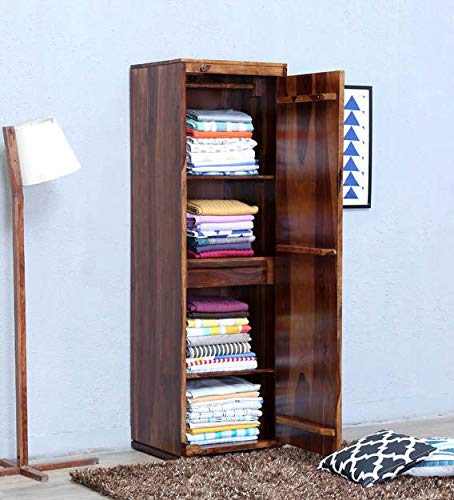 PIPERCRAFTS Sheesham Wood Wadrobe - Already Assembled - Door Wardrobe Furniture for Clothes, Cupboard Wooden Almirah for Bedroom, Multi Utility Wardrobe - Provincial Teak Finish-picture-24