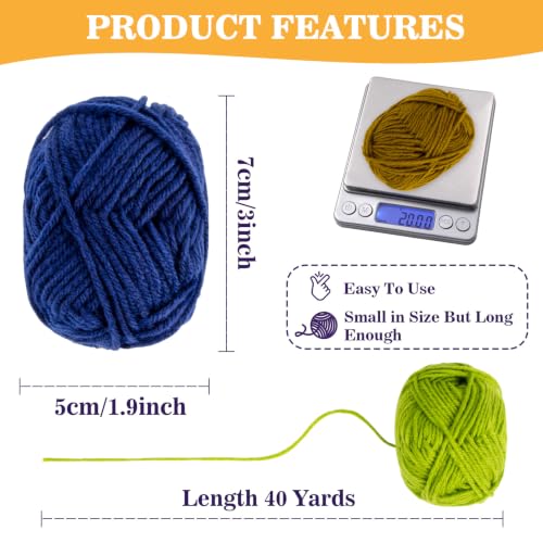 Image of 15 Pack x 20g Acrylic Yarn - Soft Knitting Yarn for Crocheting for Crafts Skeins for Crocheting DIY Bulk for Handicraft Knitting Scarves Ideal Gift for Beginners and Adults
