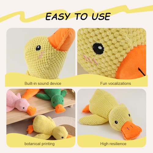 Image of Koujut 2025 Upgraded Dog Toys for Aggressive Chewers, New Duck Dog Toys for Large Dogs, Puppy Toys Indestructible for Large Medium Small Dogs (Yellow, XL-14.9 * 17.7in)