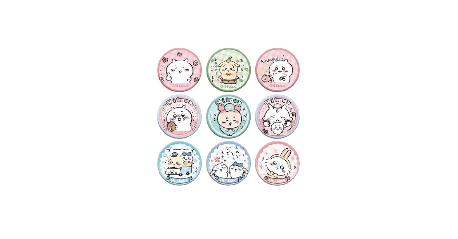 Amazon | ちいかわ 缶バッジ ちいかわ ハチワレ うさぎ 缶バッジ