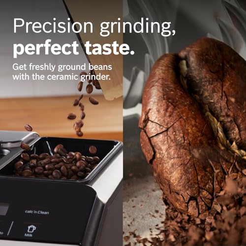 Bosch Fully Automatic Coffee and Espresso Machine - One-Touch Drinks, Barista Style, Double Cup Super Coffee Maker - Large Bean Capacity - Easy Clean, Maintenance - Silver- TIU20307 - Image 7