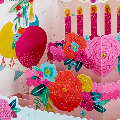 Hallmark Cartão de aniversário Pop Up Paper Wonder (bolo de aniversário floral)