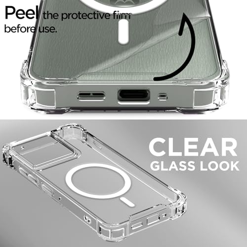 Image of Pikkme Back Cover for Motorola Moto Edge 60 Pro 5G Mag-Safe Shockproof PC + TPU Protective Case Magnetic Support Bumper Case (Transparent Mag-Safe)