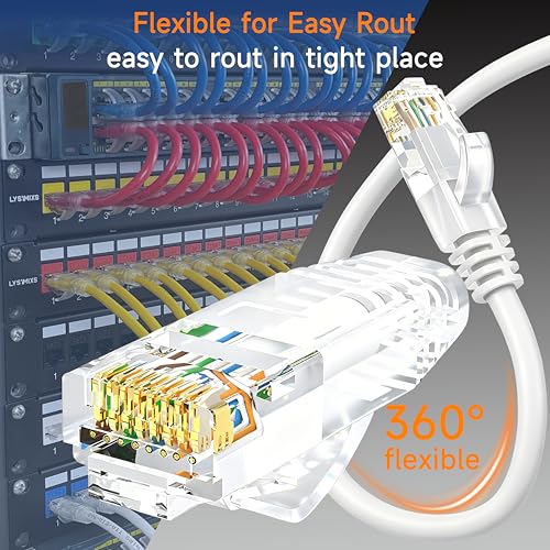 Image of Cat6 Ethernet Patch Cable 1 ft (10 Pack), Cat6 Patch Cable for Data Centers, Cat 6 Patch Cable 10G, Network Patch Cables for Home and Enterprise Network -White