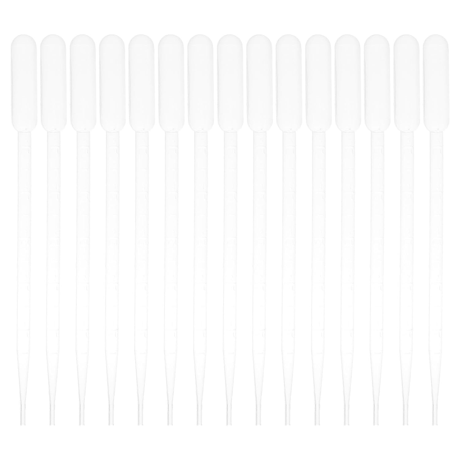 NOLITOY 100pcs 3ml Graduated Plastic Pipettes Transfer Dropper for Lab Experiments DIY Crafts Chemistry Liquid Dispensing Pasteur Pipettes