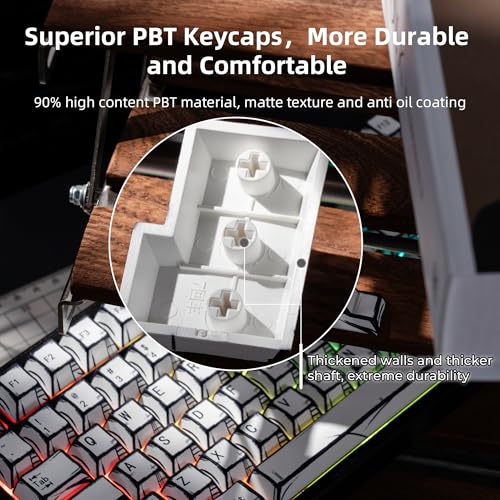 Image of XVX White PBT Keycaps, Cherry Profile Keycap Set, Dye Sublimation Graffiti Keyboard Keycaps Suitable for 60% 65% 75% 80% 100% MX Switches Mechanical Keyboard