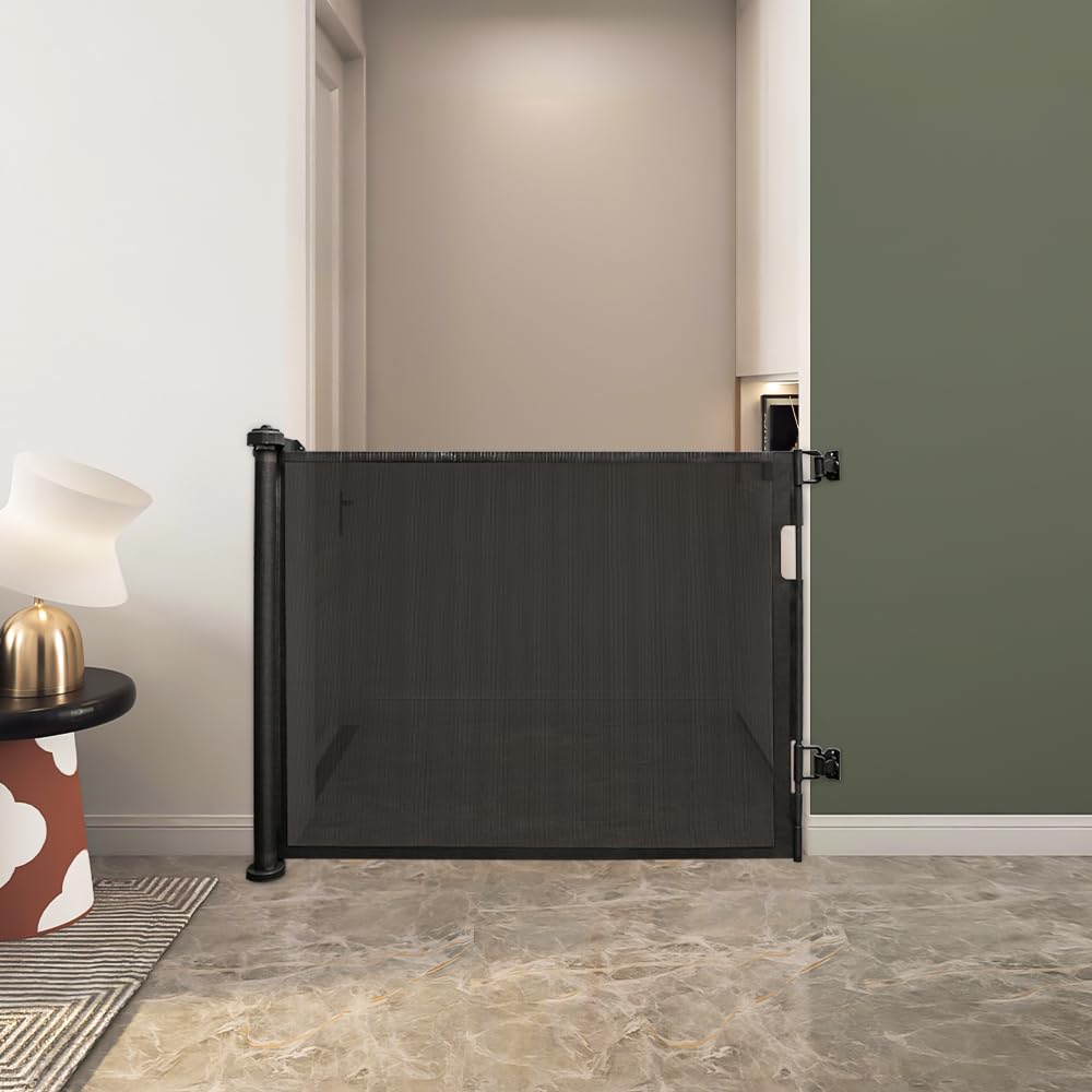 homewell 150 cm de reja de protección para escaleras, extensible para bebés, puerta para escaleras, puertas, interior y exterior, manejable con una sola mano