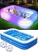 Luxfero Piscine Gonflable avec Siège et Lumières, 280x160x50 cm Grande Piscine Gonflable Adultes, Piscine Rectangulaire épaissie 1400L, Swimming Pool pour Le Jardin Extérieur