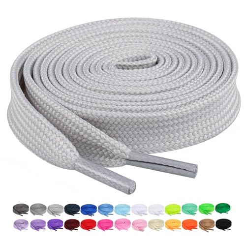Image of Booyckiy 2 Pairs 2 /5 inch Flat Shoe Laces for Sneakers 31 Colors Shoelaces in 27 inch-72 inch