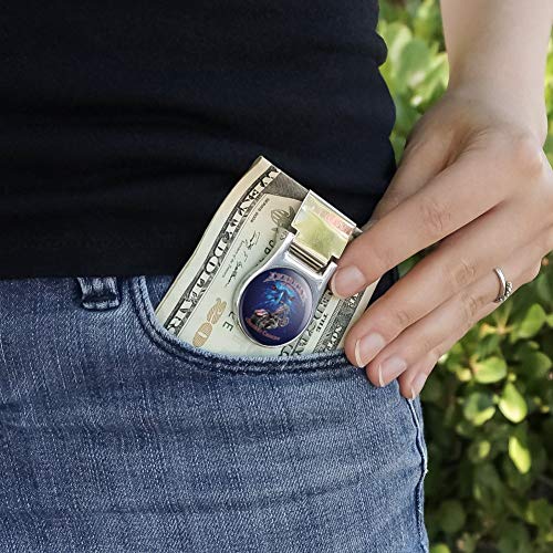 American by Birth Biker By Choice Motorcycle USA Flag Eagle Satin Chrome Plated Metal Money Clip2