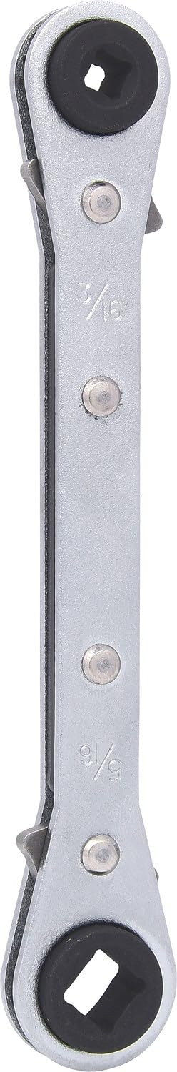 KS Tools 130.0122 Llave de carraca 4 en 1 conmutable para refrigeración y climatización