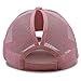 ProMindFun Womens Ponytail High Messy Bun Hats Distressed Baseball Caps Unconstructed Washed Dad Hat Girls Trucker Ponycaps (16-Pink Mesh)