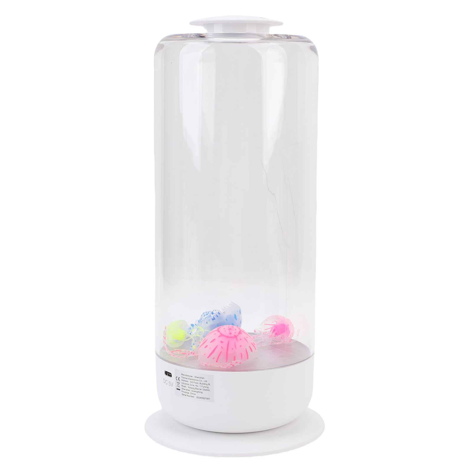 Asixxsix Lampa Meduzowa, 3 Prędkości Przepływu Wody 7 Kolorów LED Cichy, Bezszczotkowy Silnik Lampa Akwariowa z lampką nocną do Wystroju Sypialni w Biurze Domowym (WHITE) (WHITE)