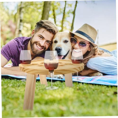 Table pliante de plage portable pour stabiliser vos verres de vin en camping