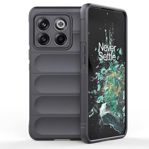 RankOne Coque en Silicone Liquide Airbag pour OnePlus 10T 6.7", Housse Etui de Résistant Aux Chocs de Bouclier - Gris Foncé Cover