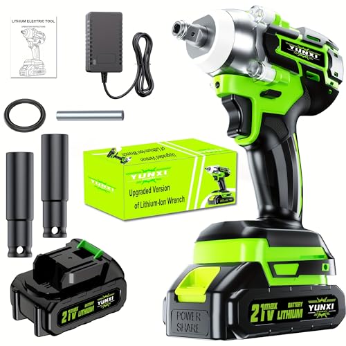 Image of Brushless Cordless Wrench - Industrial Grade Power Tool, Optional Lithium-ion Wrench,Suitable for Home And Car Maintenance And Repair Tools (One battery+2 sockets)