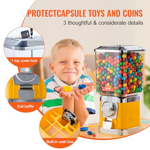 Image of VEVOR Vending Machine, Classic Gumball Bank, Huge Load Capacity Candy Gumball Machine, Mini Vending Machines, Gumball Dispenser Machine for Kids, Perfect for