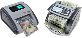 Cassida InstaCheck Small Footprint, Easy to Read Automatic Counterfeit Detector & 5520 UV/MG - USA Money Counter with UV/MG/IR Counterfeit Detection - Bill Counting Machine w/ValuCount