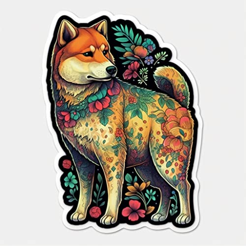 Image of Yoonek Graphics Shiba Inu Dog Vinyl Decal Sticker for Car, Laptop, Tumbler, More. #001619