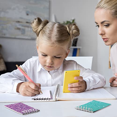 Image of Glenmal 8 Pcs Mini Notepads for Kids Party Favors Mini Tie Dye Note Pads Glitter Colorful Little Pocket Notepads for Girls Gift Classroom Rewards 20 Pages Each (Solid Color)