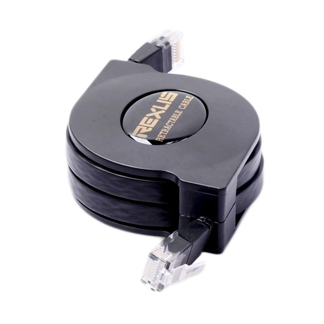 Cavo Ethernet Cat6 Piatto Da 2 Piedi, RJ45, 32AWG, Rame Puro, Placcato Oro 50 Micron, Nero