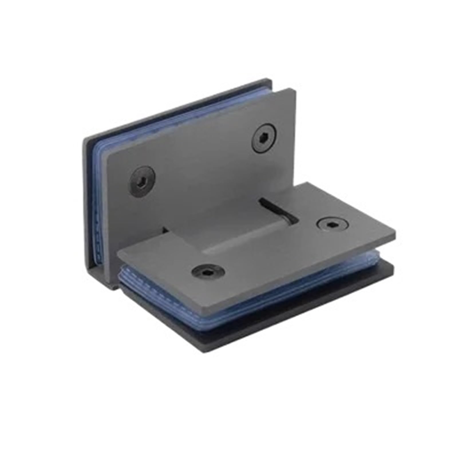 2Pcs 304 Stainless Steel 90 Degrees Glass-to-Glass Corner Hinge(Sky Blue)