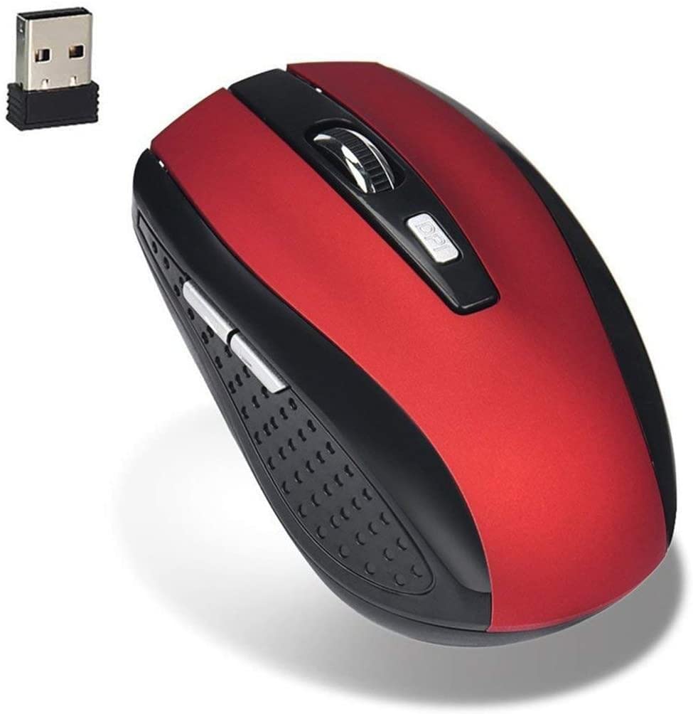 Wireless Mouse 2 4Ghz 1600Dpi Wireless Optical 6 Key for Games Office Leisure Use Red Nice Processed