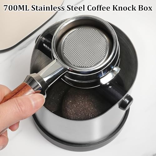 Caja de café de acero inoxidable resistente con accesorios premium 4